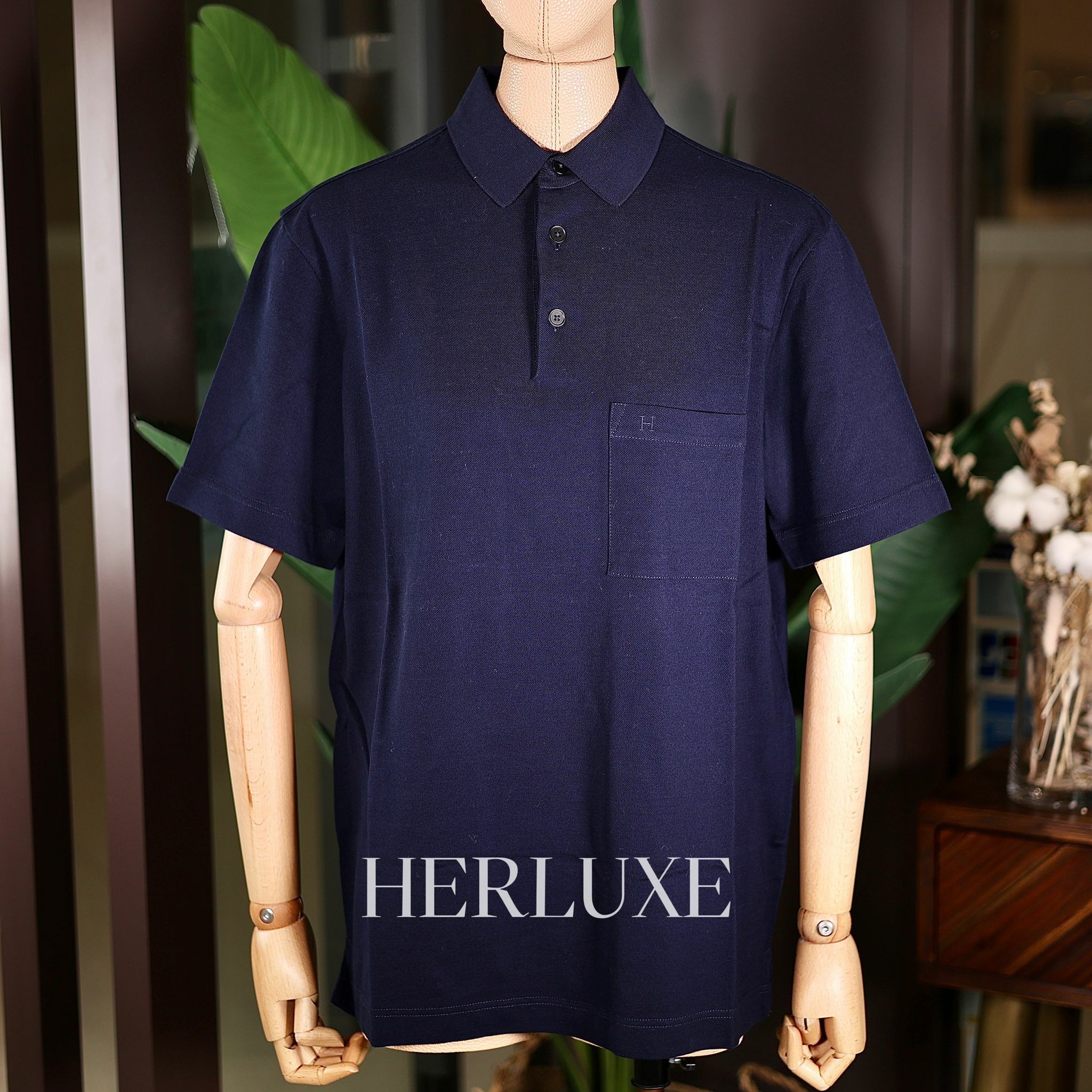 Polo boutonne pique de coton 01 marine size s