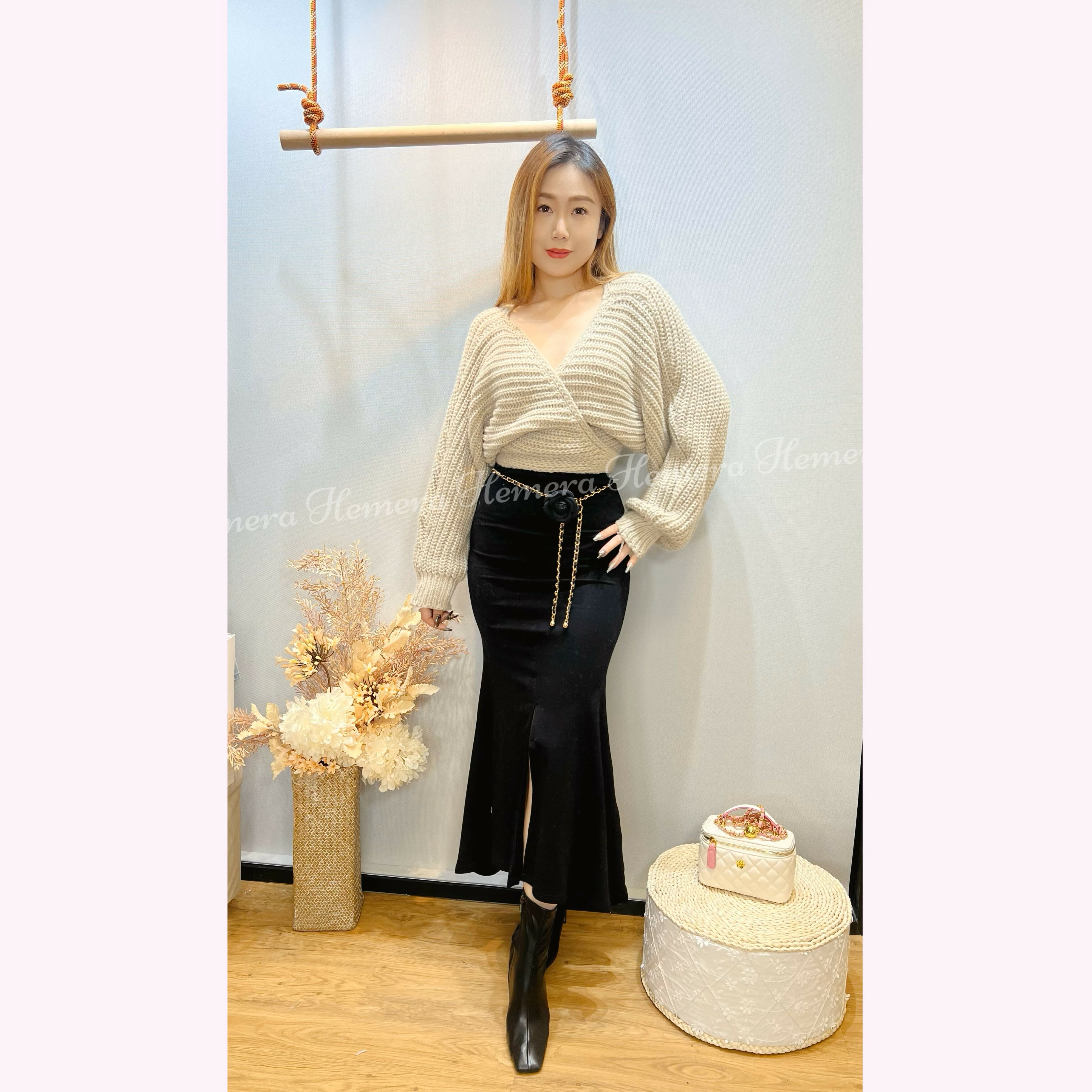 SK23W1026 棉料魚尾半截裙