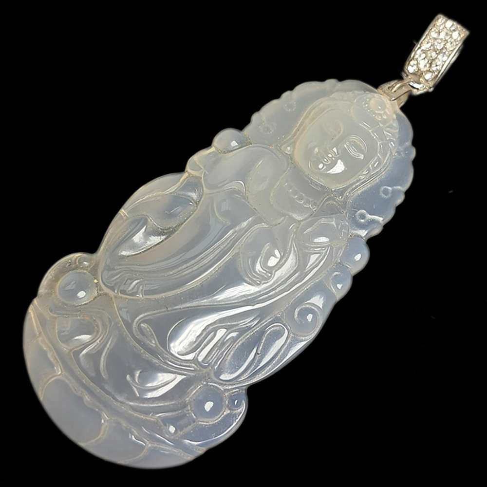 白衣觀音冰清白玉髓墜【十方】143163