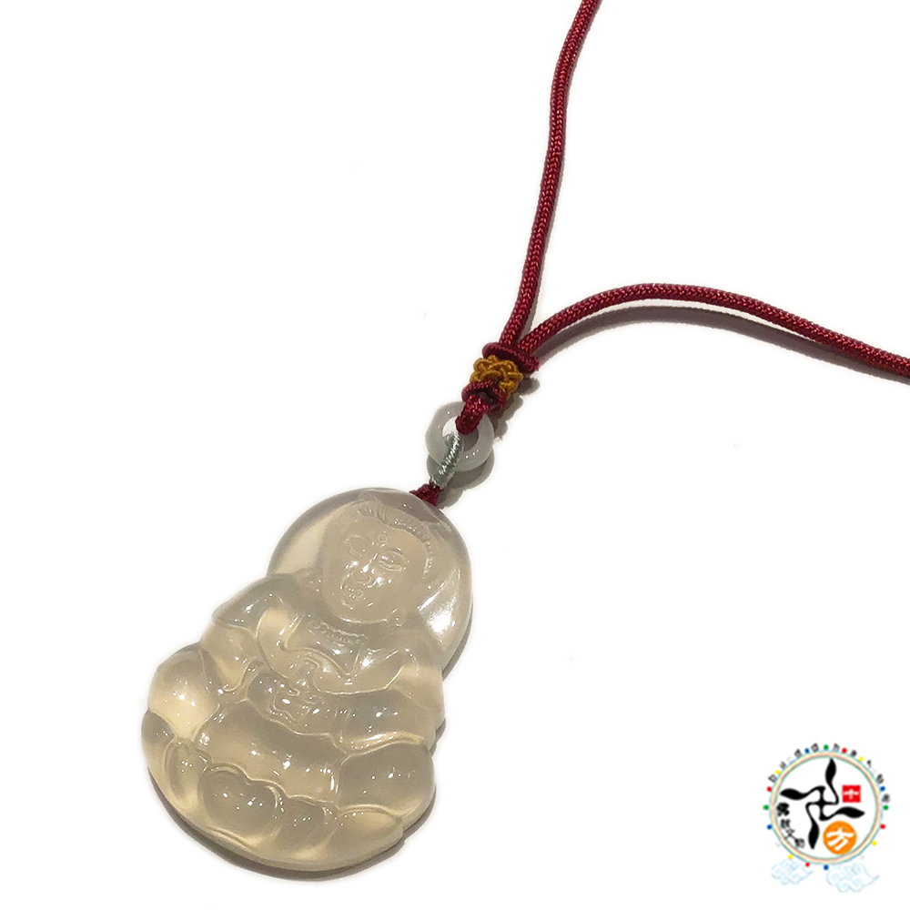 寶瓶觀音 白玉髓 紅色中國結項鍊【十方】149718