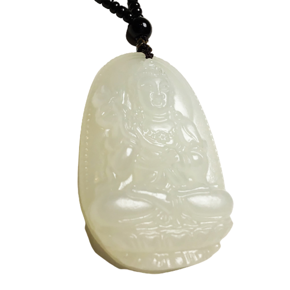 大勢至菩薩白玉+黑玉髓項鍊【十方】150267