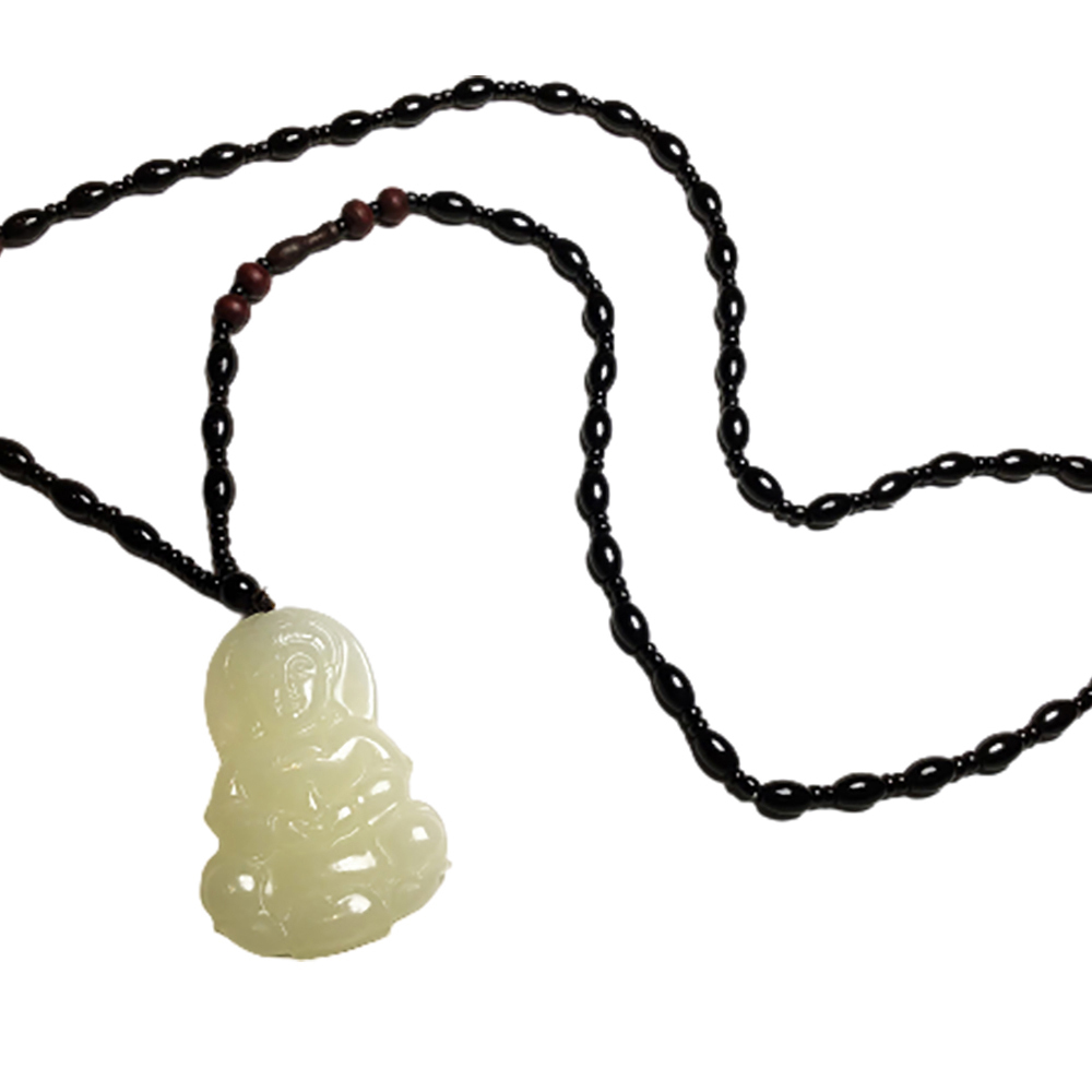 白玉寶瓶觀音黑玉髓項鍊【十方】150266