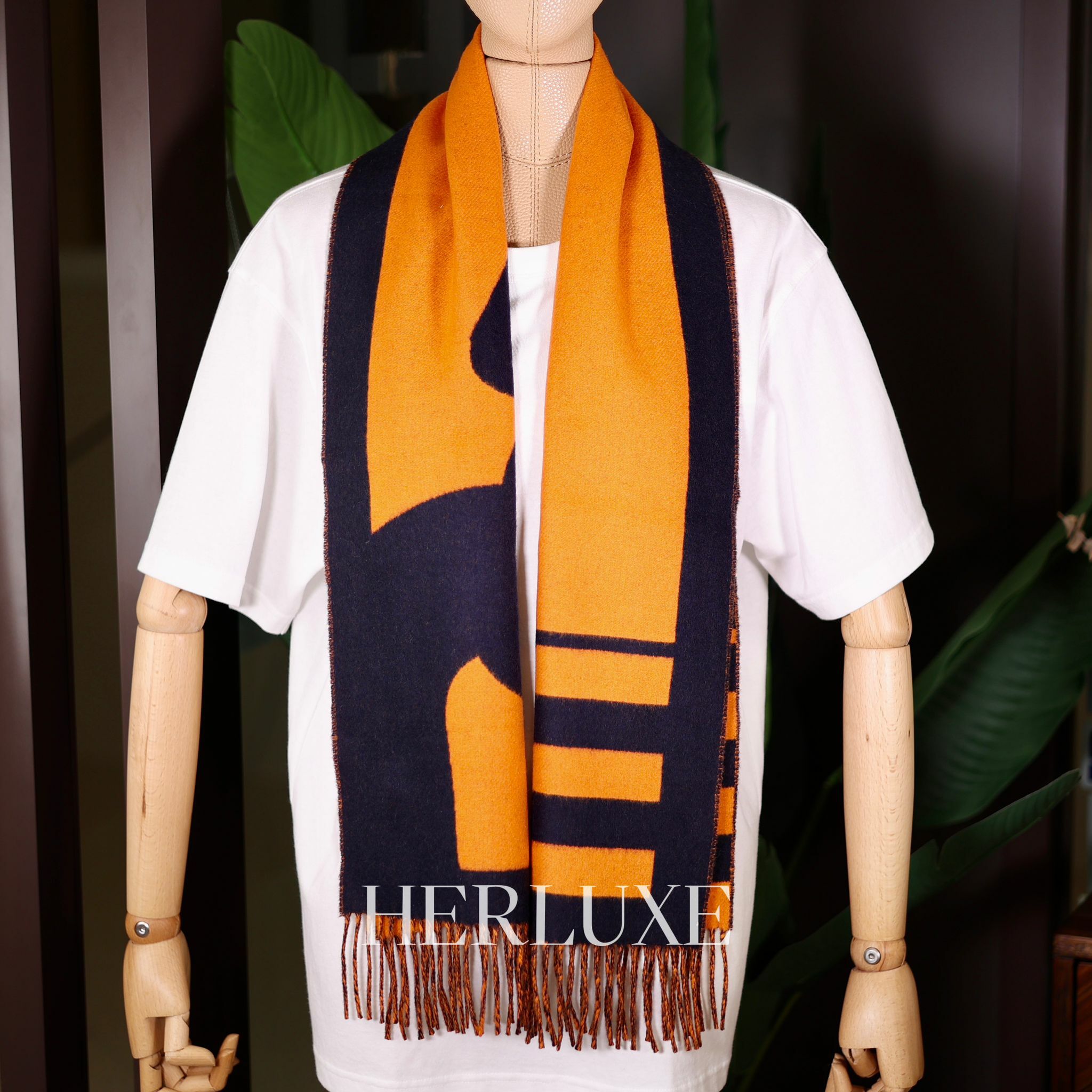 Casaque Love Story muffler Marine / Orange 30 x 140 cm