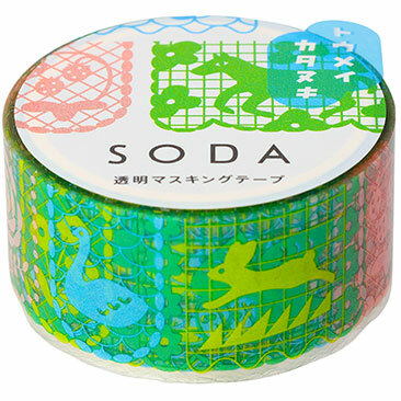 HITOTOKI SODA 軋形 剪紙畫 蕾絲 透明PET 膠帶|KING JIM 日本