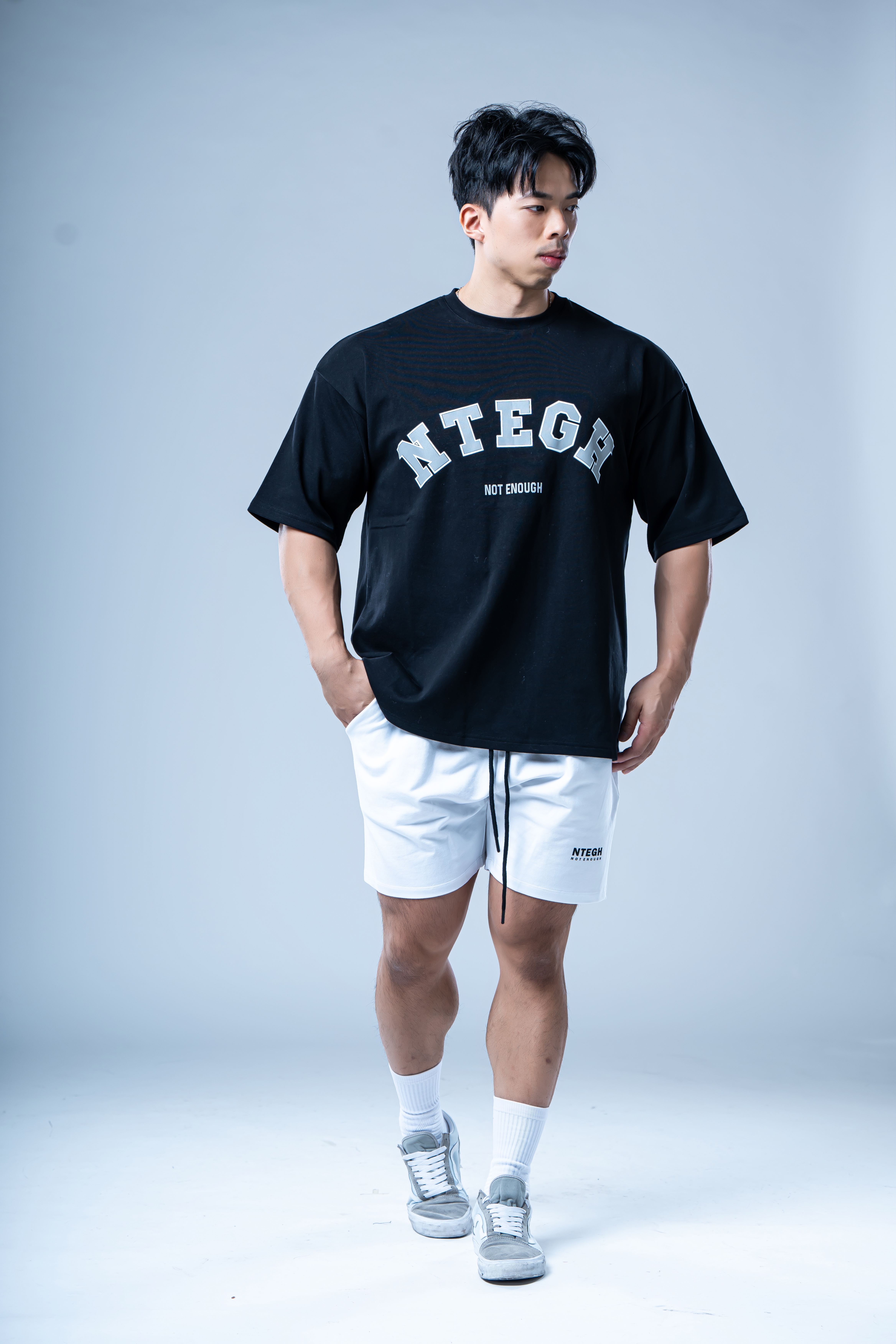 NOT ENOUGH Sliver Flash Oversize Pump Tee