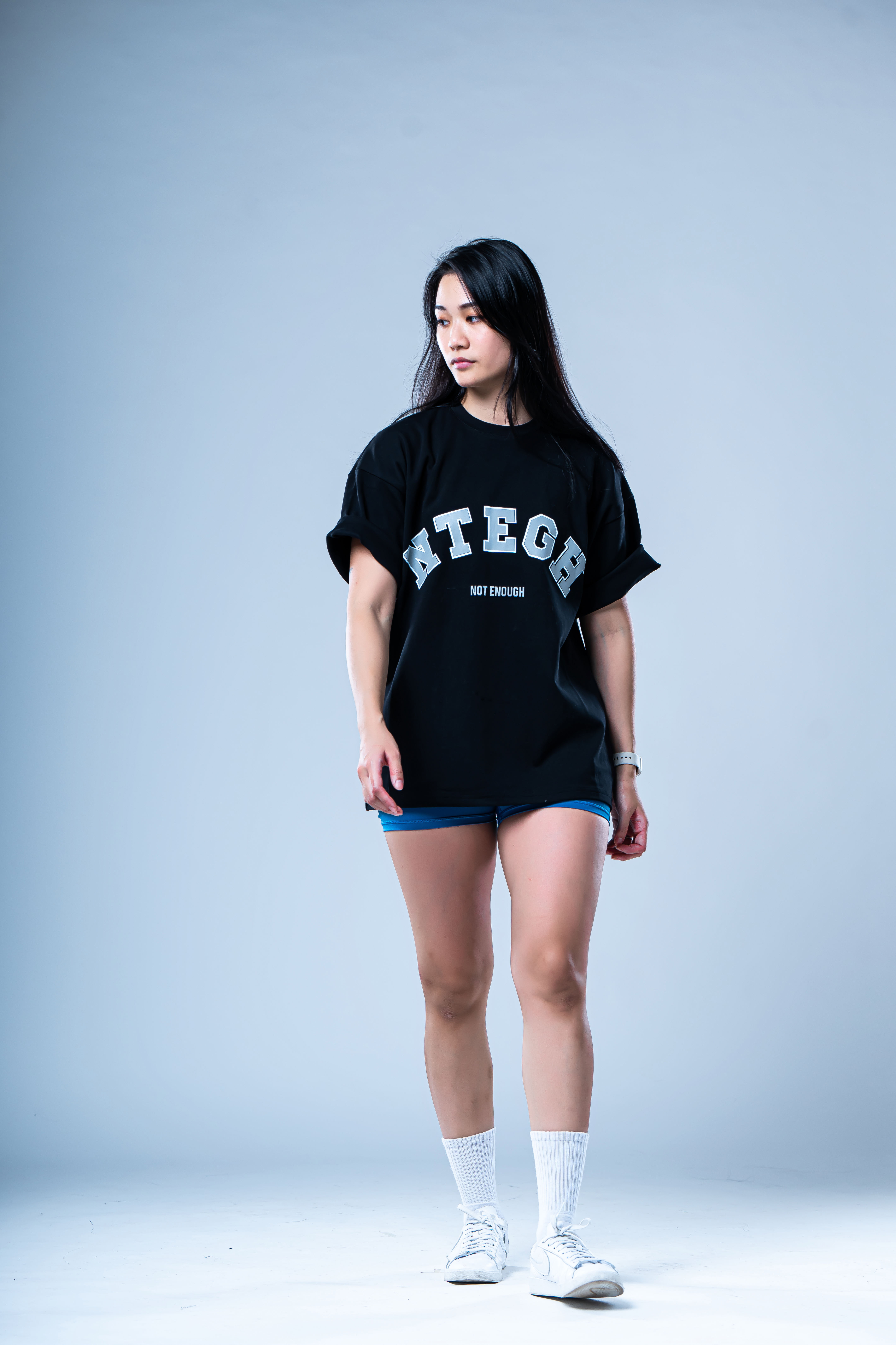 NOT ENOUGH Sliver Flash Oversize Pump Tee