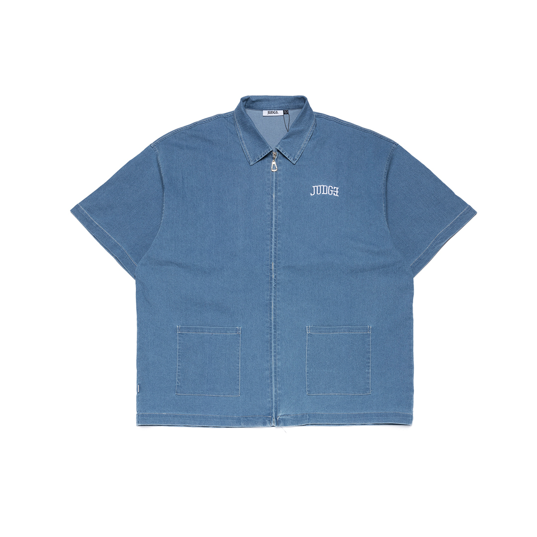 JUDGE®️23 DENIM ZIP UP S/SHIRT