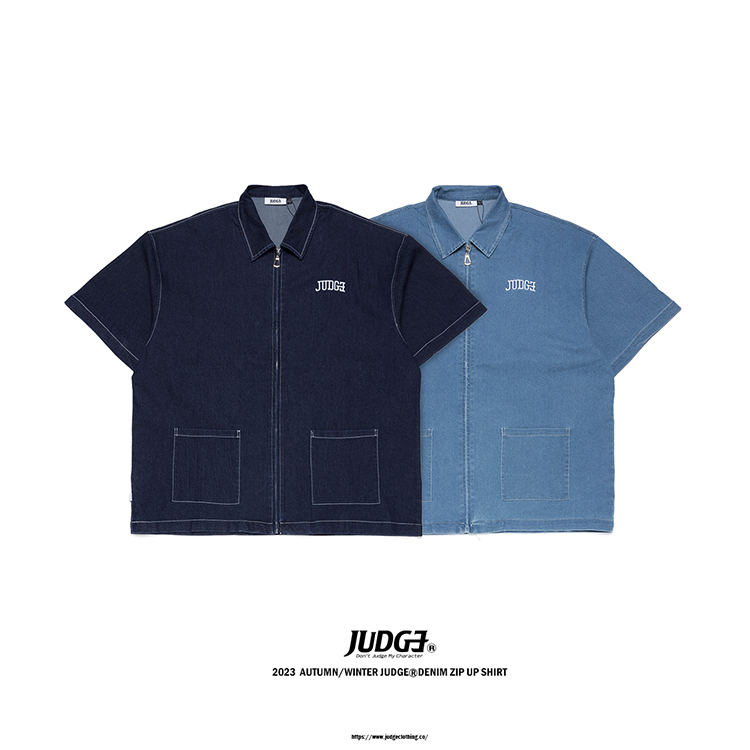 JUDGE®️23 DENIM ZIP UP S/SHIRT