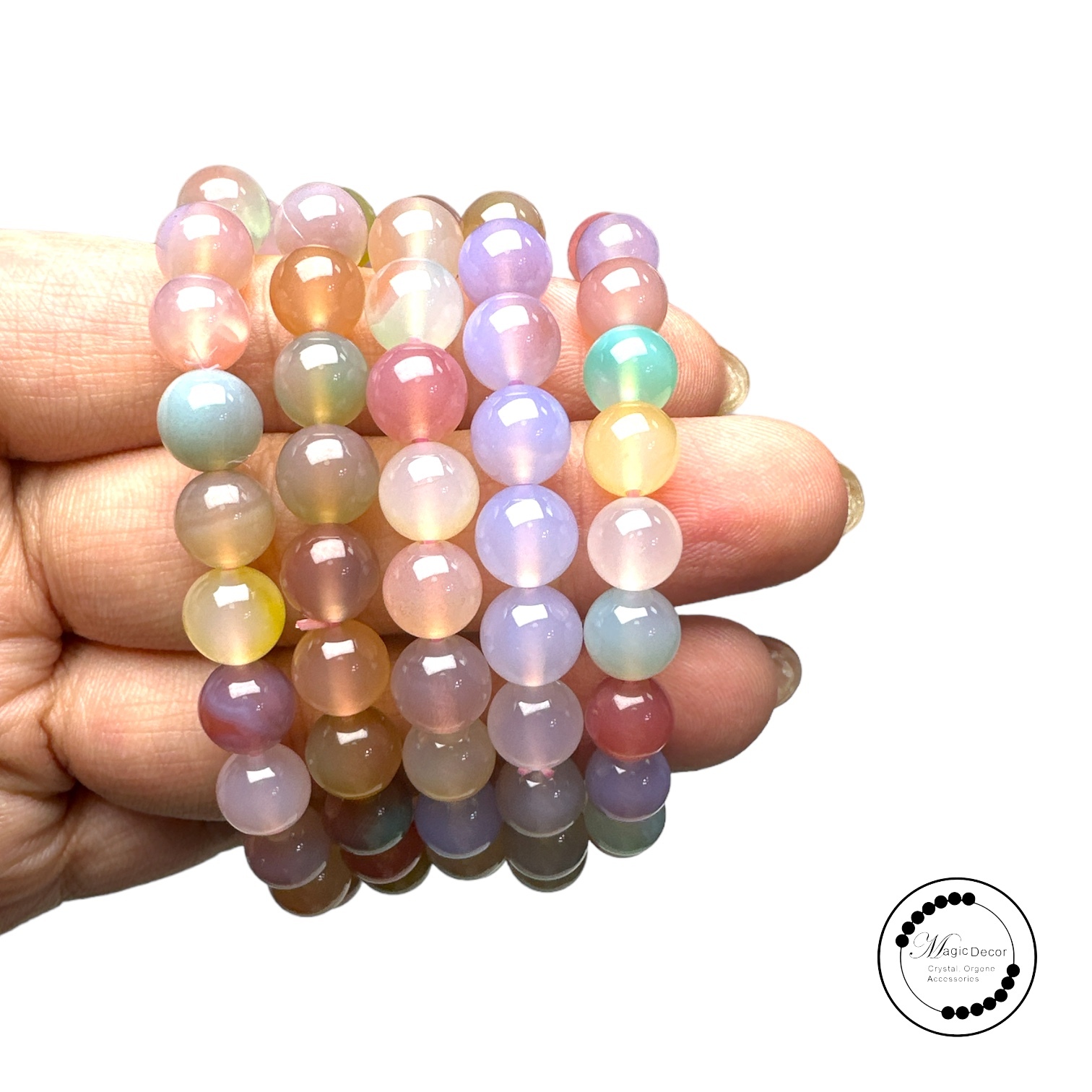 251115 -C13 8mm+糖果彩鹽源瑪瑙手串