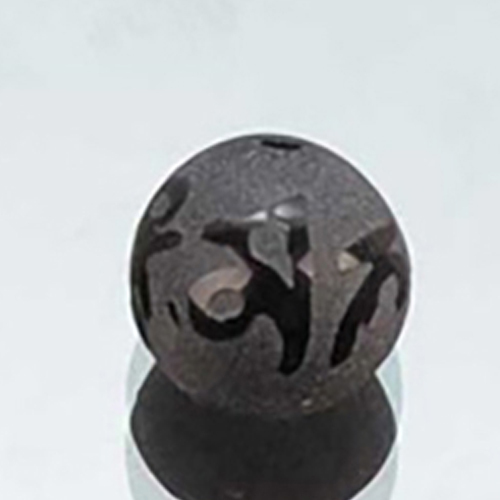 六字真言 黑玉髓 精雕8mm【十方】120852