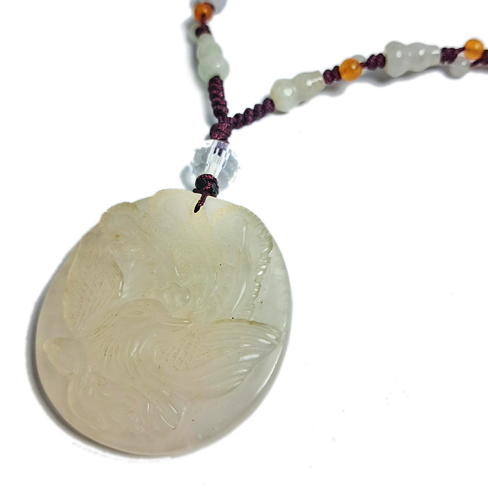 鳳凰白玉佩中國結項鍊【十方】123436