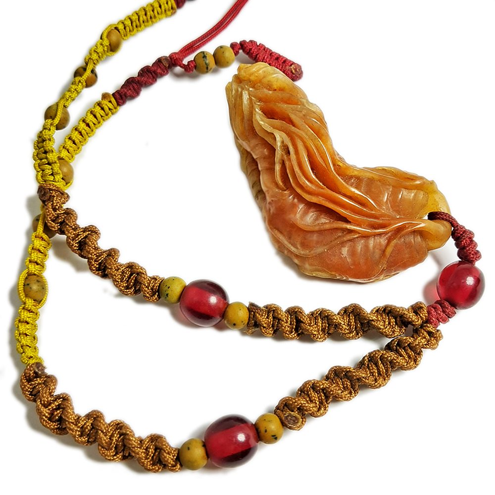 人生如意{壽山石}巧雕中國結項鍊【十方】123542