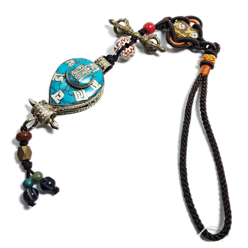 吉祥結(銅)&{六字真言}嘎屋掛飾【十方】127531