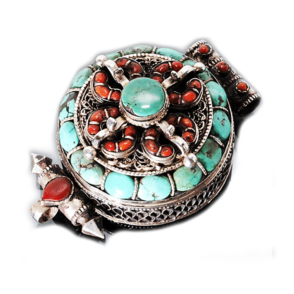 紅珊瑚&綠松石{十字杵}精工{純銀}嘎嗚【十方】127695