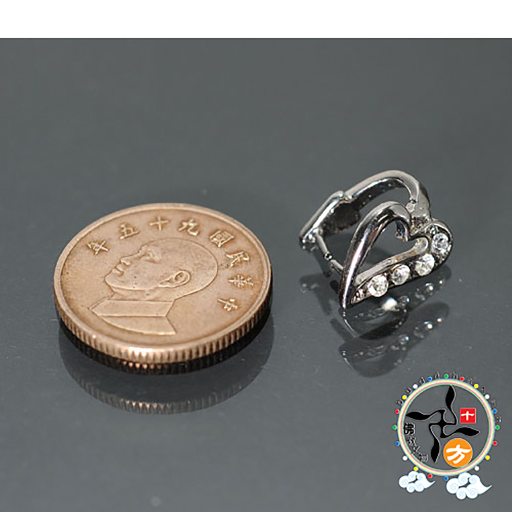 心形鑲鑽墜飾扣頭寬約1.3*1.1*1 公分【十方】128993