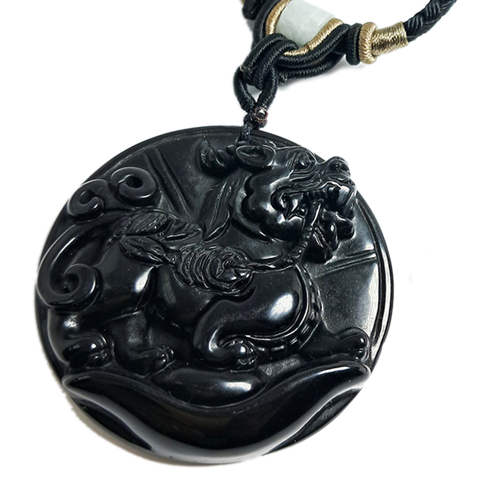 旺財貔貅{黑曜岩}五行珠項鍊【十方】132925