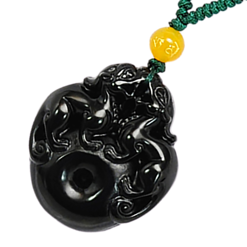 貔貅守財(黑曜岩)中國結項鍊【十方】134215