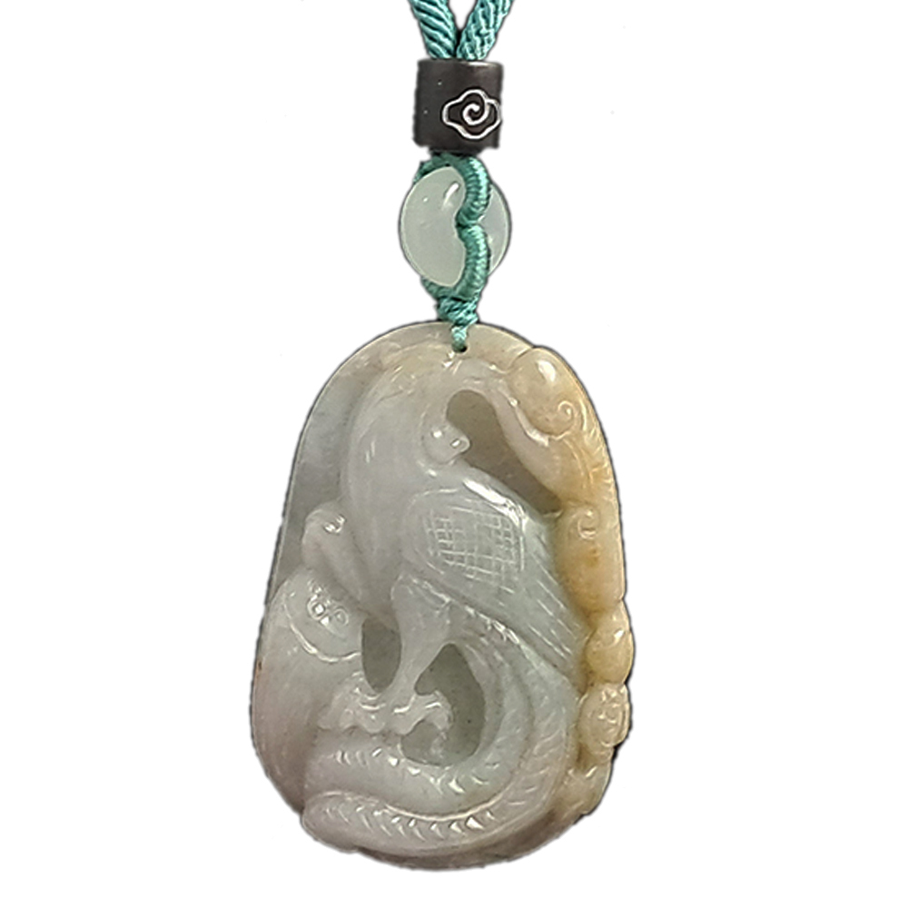 財寶鳳凰{湖青帶蜜黃}中國結項鍊【十方】135600