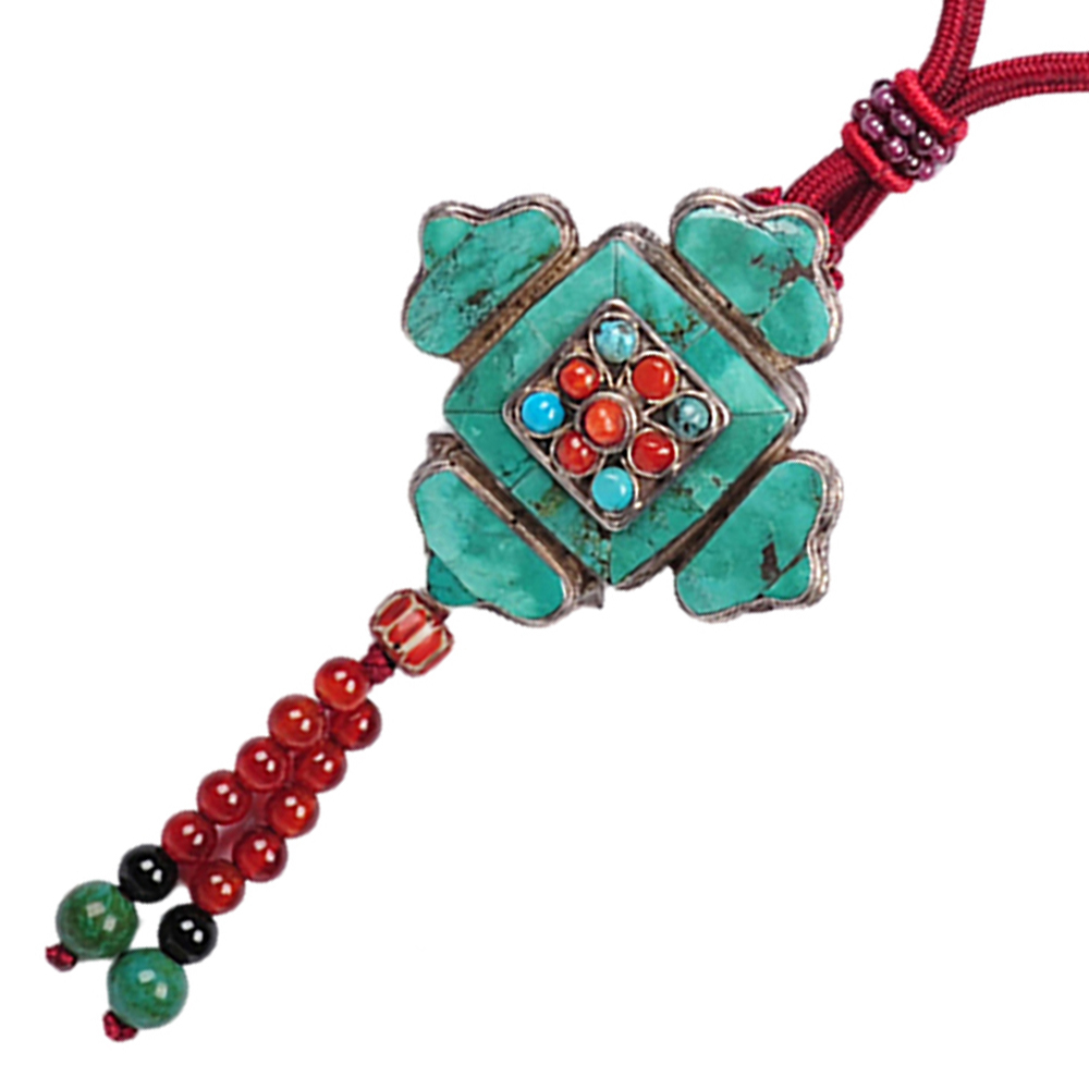 十字杵鑲綠松石925銀{嘎嗚}【十方】135002