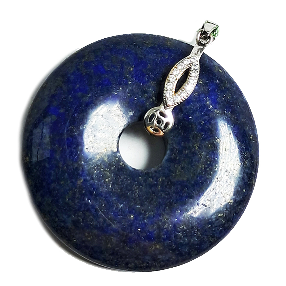 平安扣{青金石}3.5公分+黑繩項鍊【十方】135719