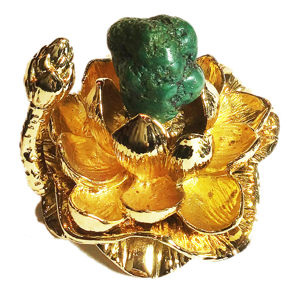 綠松石原礦5.5g+金蓮座【十方】136070