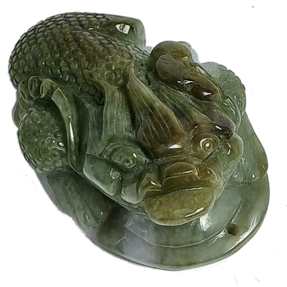 咬錢三角蟾蜍(緬甸玉)【十方】136906