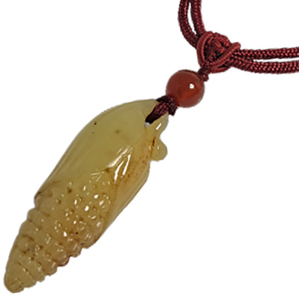 豐收玉米巧雕{壽山石}項鍊【十方】137657