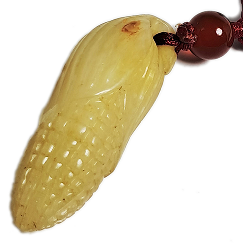 豐收玉米巧雕{壽山石}項鍊【十方】137654
