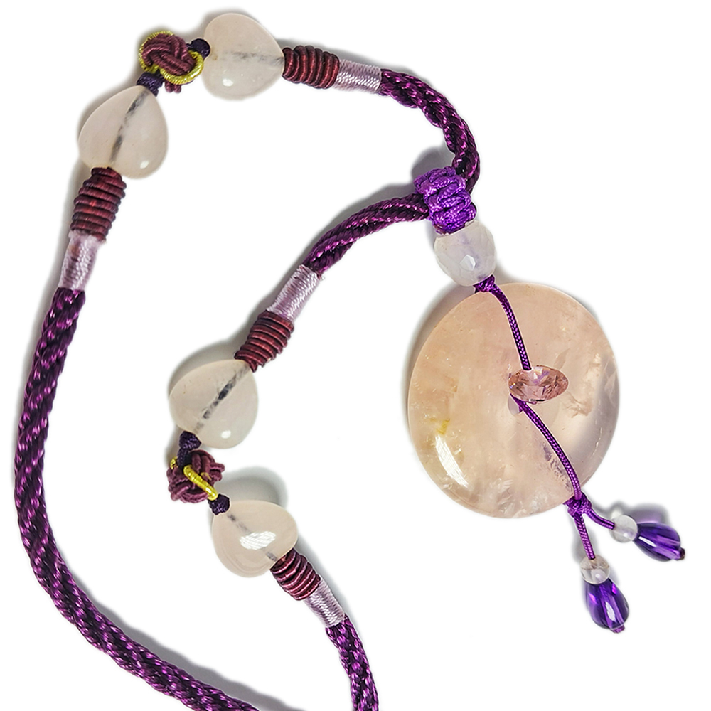 水晶鑽+同心圓{星光粉晶}項鍊【十方】137653