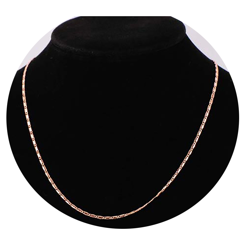 長方片玫瑰金項鍊45公分【十方】141120