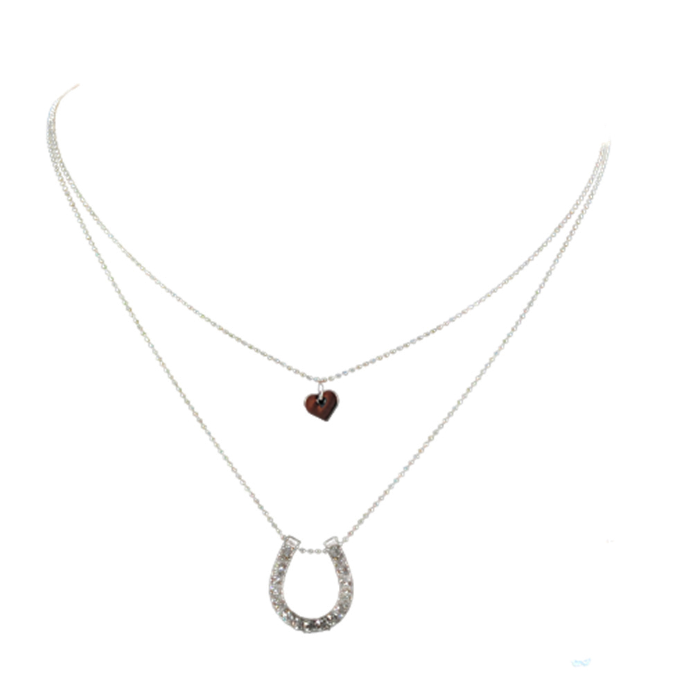 馬蹄鑲鑽雙項鍊【十方】140477