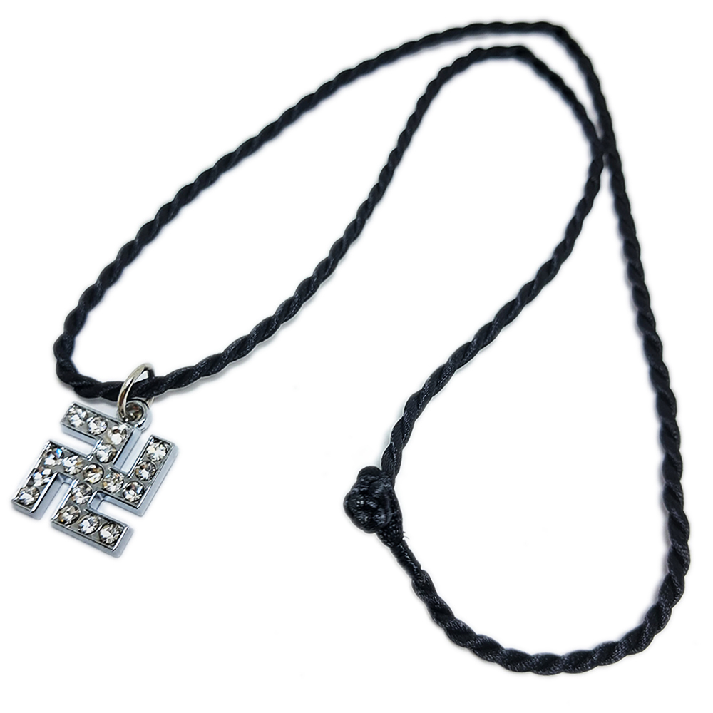 卍字水鑽黑繩項鍊【十方】140440
