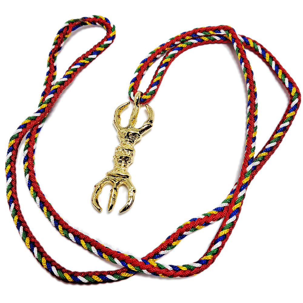 三叉杵(銅合金)五色線項鍊【十方】140553