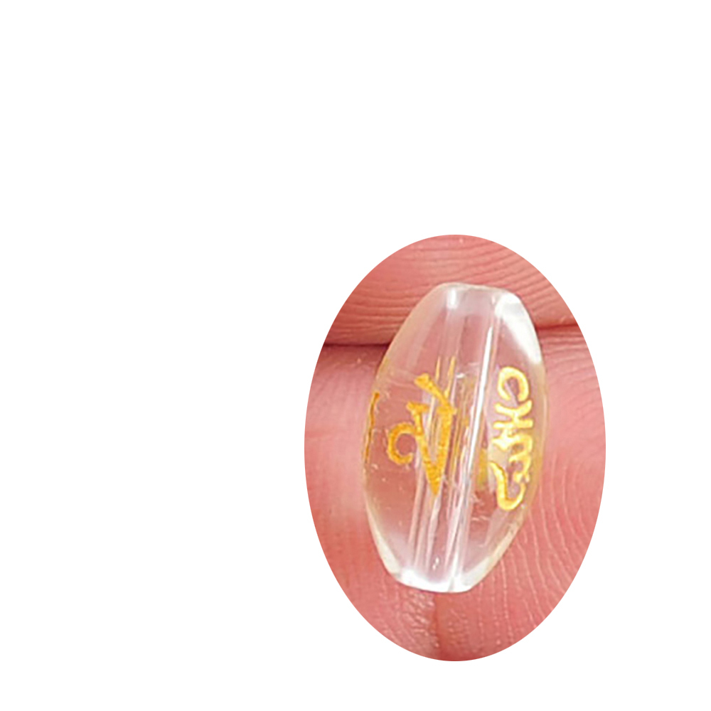 六字真言{水晶}微雕珠0.8*1.4cm【十方】141469