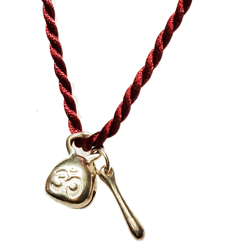 精進木魚(925純銀)紅繩項鍊【十方】141510