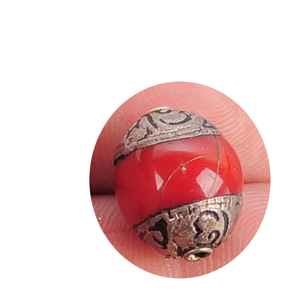 珊瑚鑲銀珠1.3 cm【十方】141448