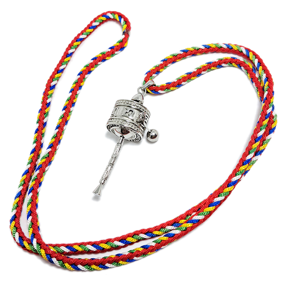 六字真言轉經輪五色線項鍊【十方】142276