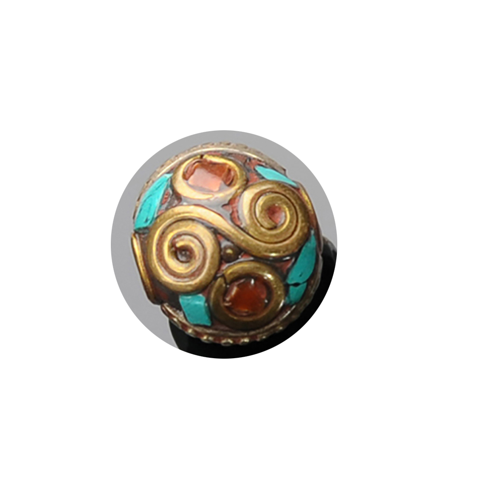 藏式手工銅珠 扁圓1.3*1公分【十方】143665