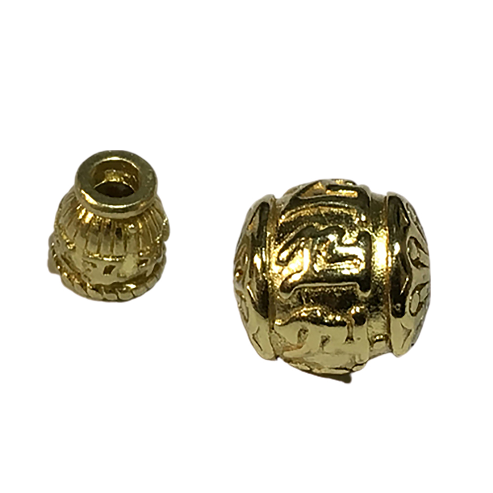 六字真言 三通佛頭銅珠1.5公分 L【十方】143341