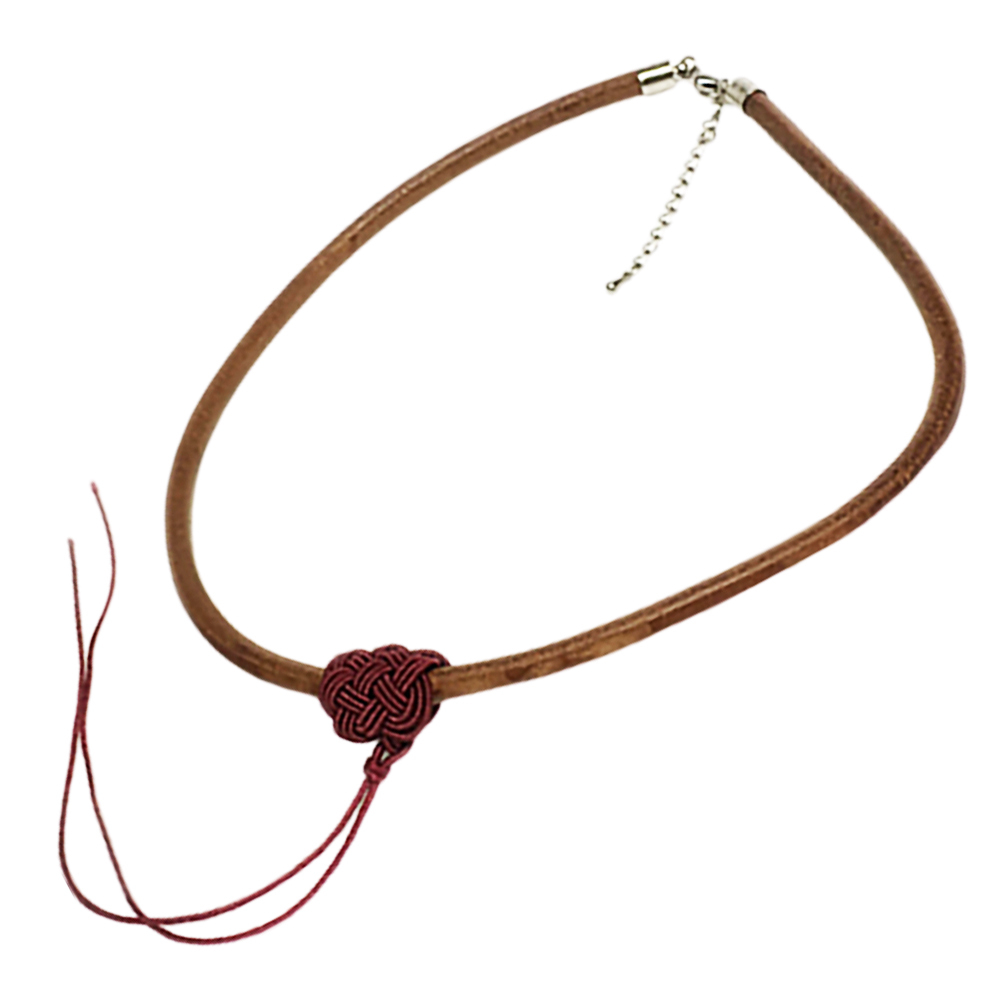 中國結+皮繩項鍊【十方】143552