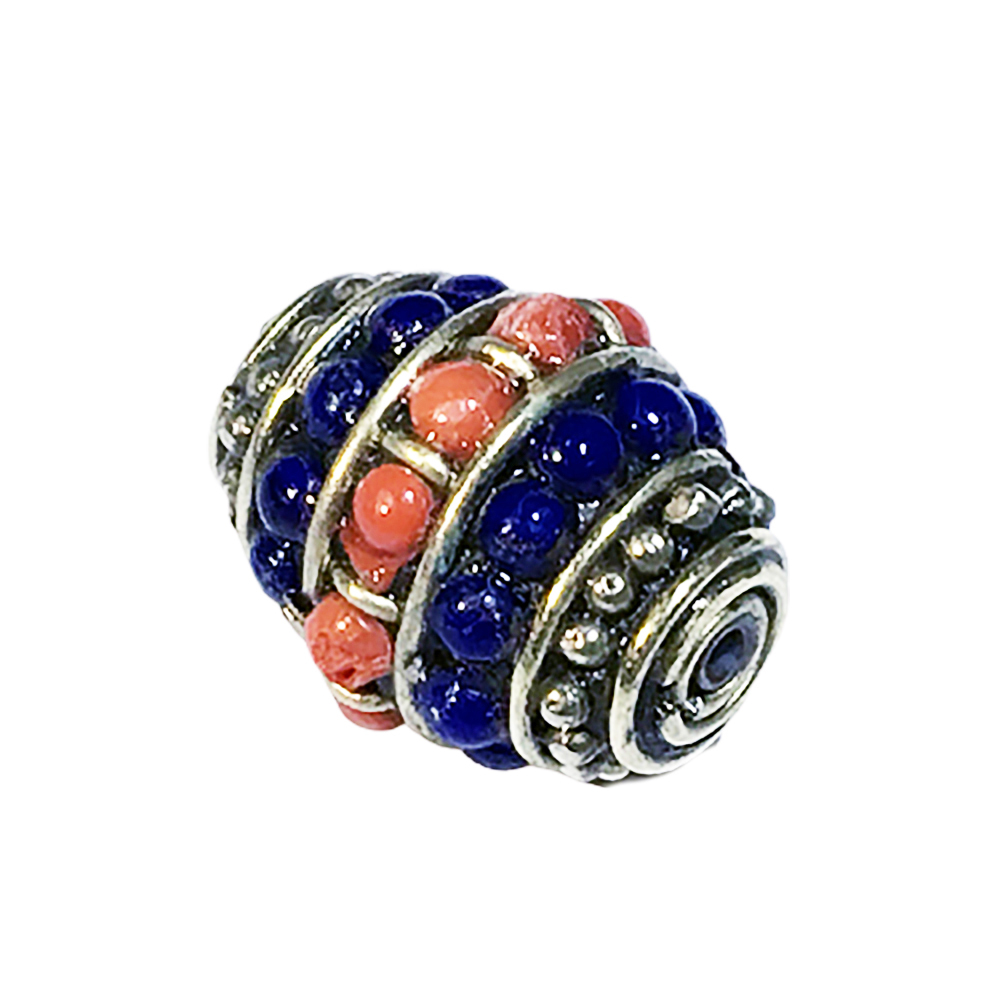 藏式手工襄青金石銅珠【十方】143337