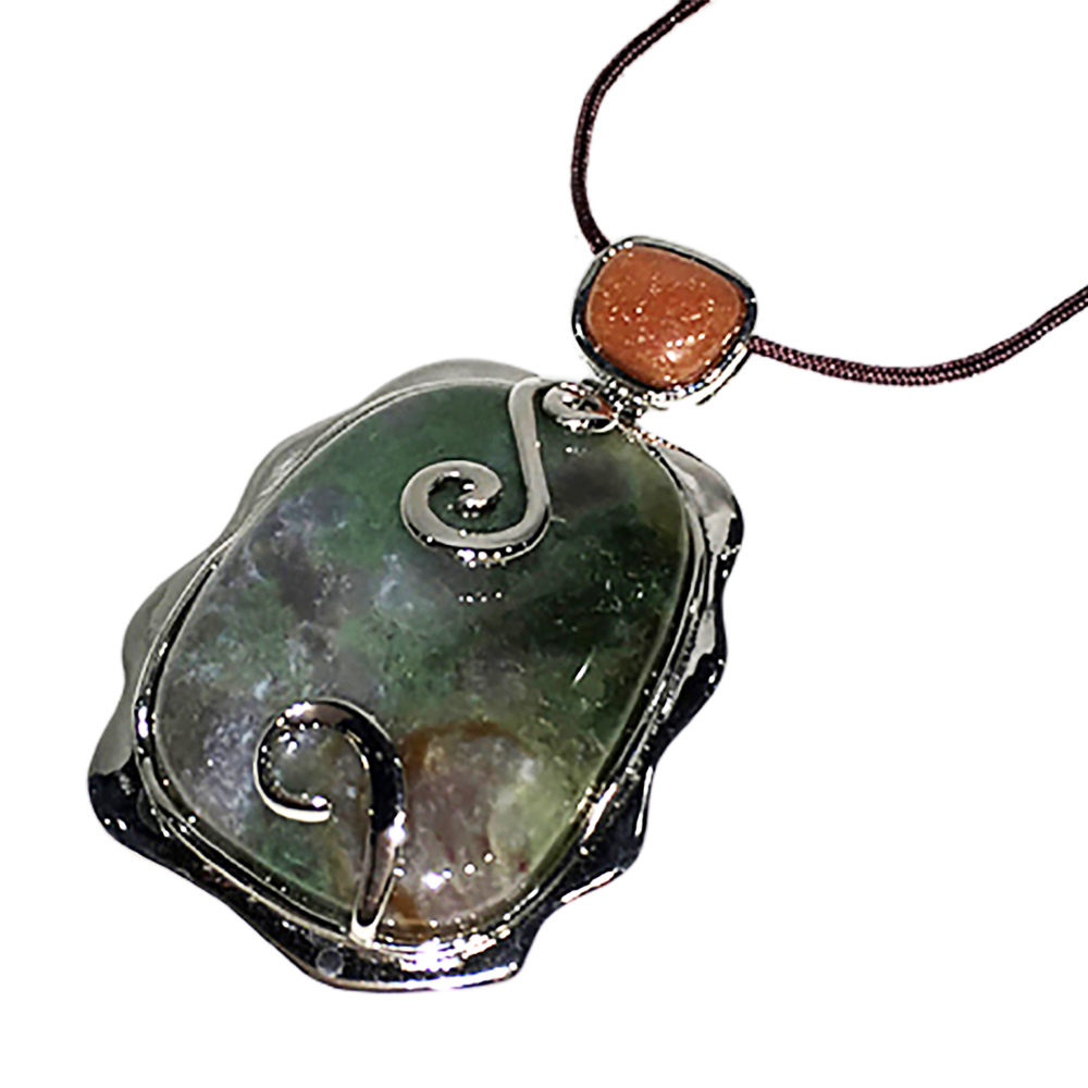 紅玉髓+七彩玉 典雅風墜飾【十方】143295