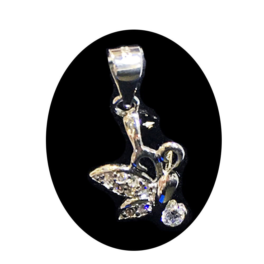 蝴蝶鑲鑽 墜頭 925純銀1.2*0.6公分【十方】143696