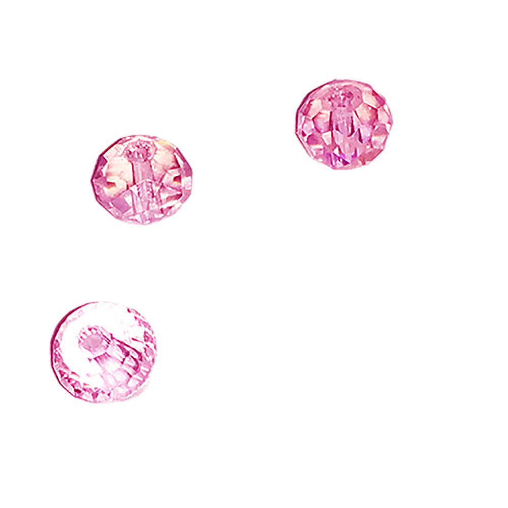 粉晶鑽珠1*0.9公分2顆【十方】143909