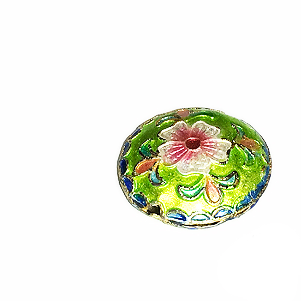 牡丹綠 景泰藍0.7*1.8公分 1個【十方】144051