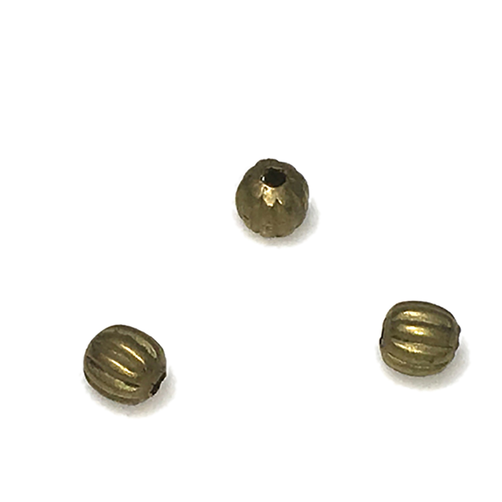 福瓜紋小銅珠4mm 配件1個【十方】144185