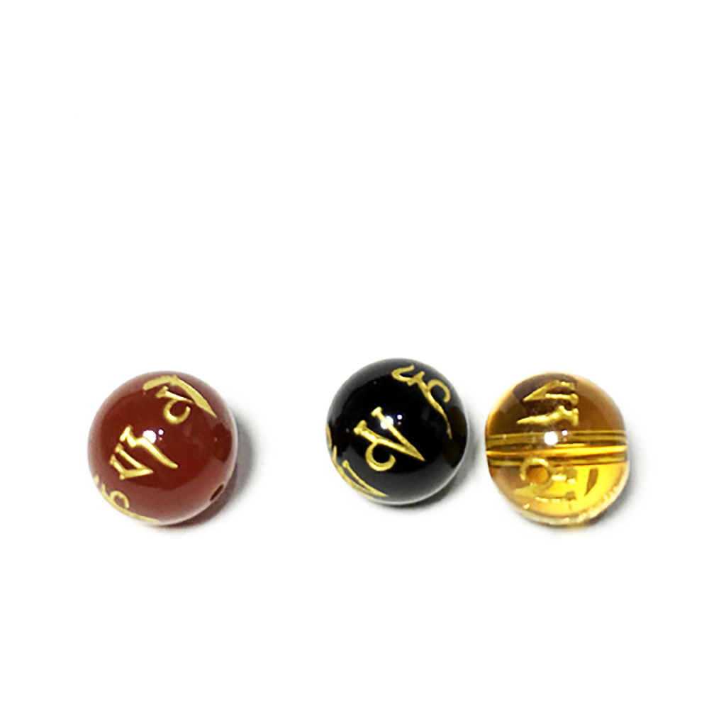 六字真言(黑玉髓)珠1.4公分【十方】144424