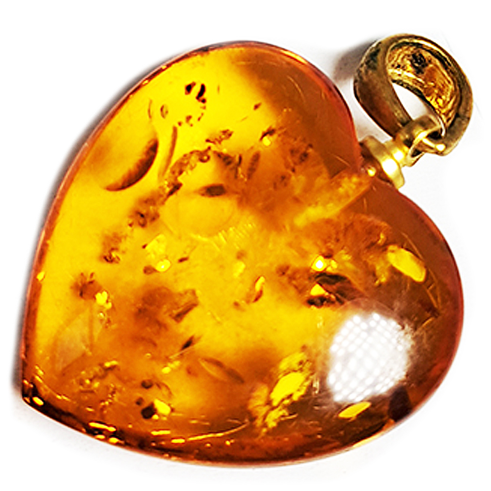 愛心 金絲琥珀 墜飾2.1*2.1*0.7公分【十方】144929