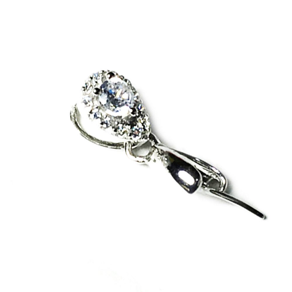 水滴鑽墜飾銀白k扣頭 配件 0.6*0.5cm【十方】145227