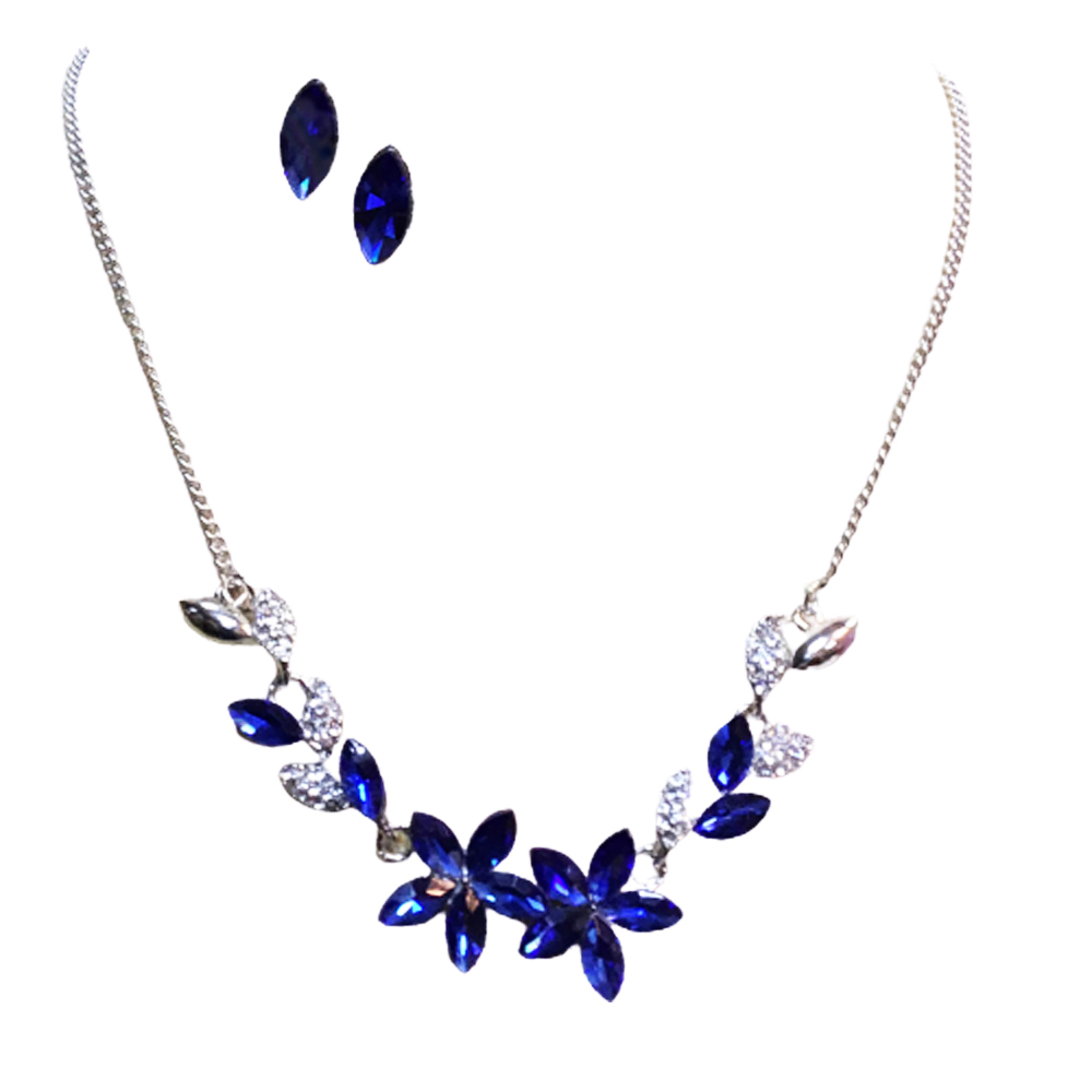 藍水晶鑽花形項鍊【十方】146978